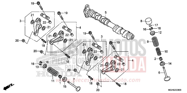 CAMSHAFT/VALVE (FRONT) for VFR1200X Dual Clutch CANDY PROMINENCE RED (R342B) from 2016